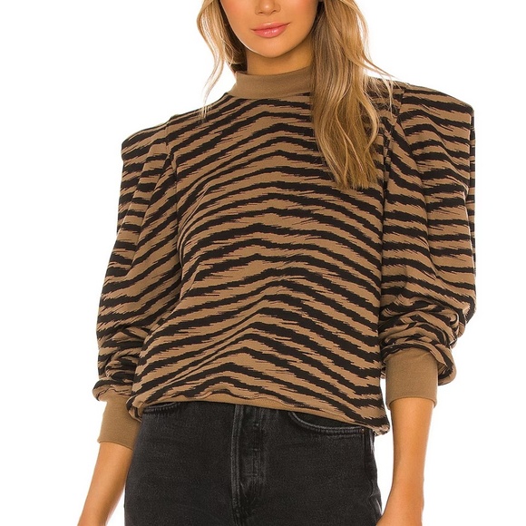 AGOLDE • Folded Sleeve Mock Neck Sweatshirt in Serpentine - Picture 1 of 3